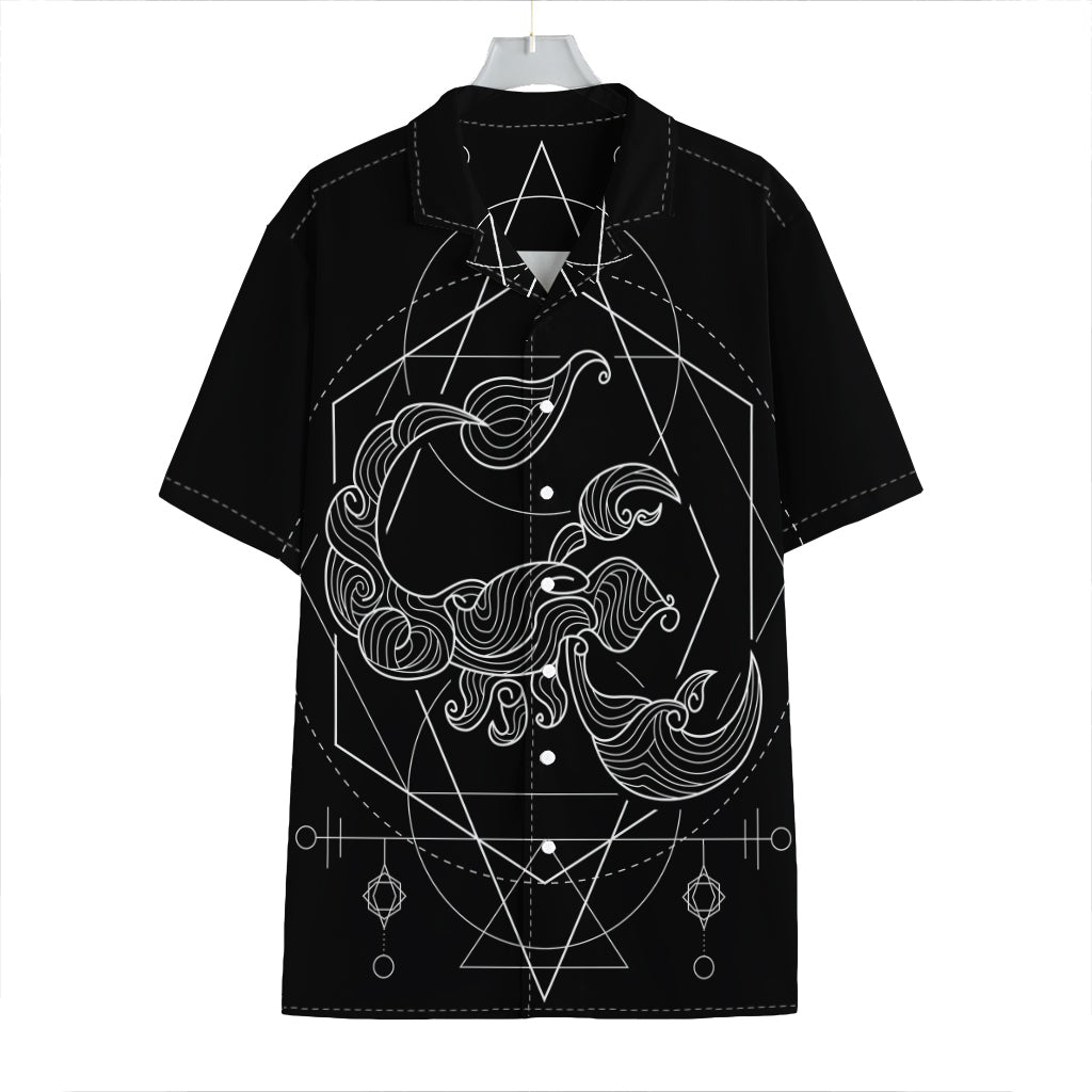 Black And White Scorpio Sign Print Hawaiian Shirt