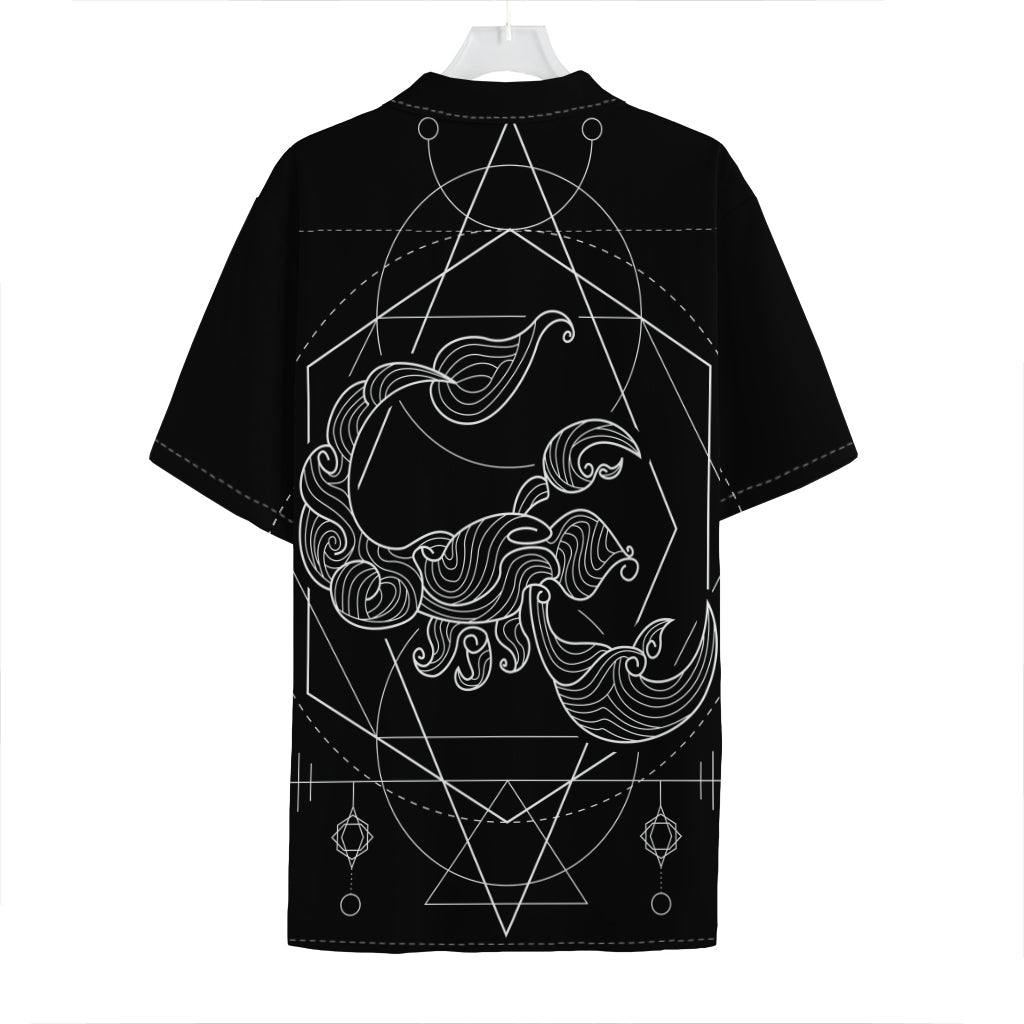 Black And White Scorpio Sign Print Hawaiian Shirt