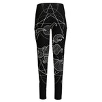 Black And White Scorpio Sign Print High-Waisted Pocket Leggings