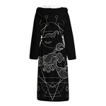 Black And White Scorpio Sign Print Hooded Bathrobe