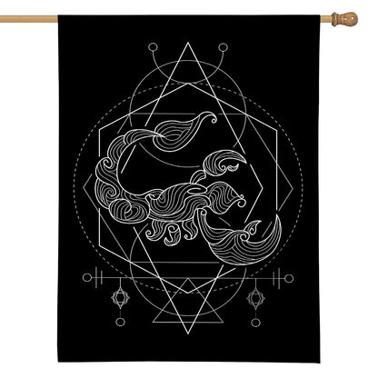 Black And White Scorpio Sign Print House Flag