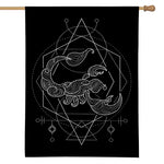 Black And White Scorpio Sign Print House Flag
