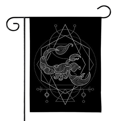 Black And White Scorpio Sign Print House Flag
