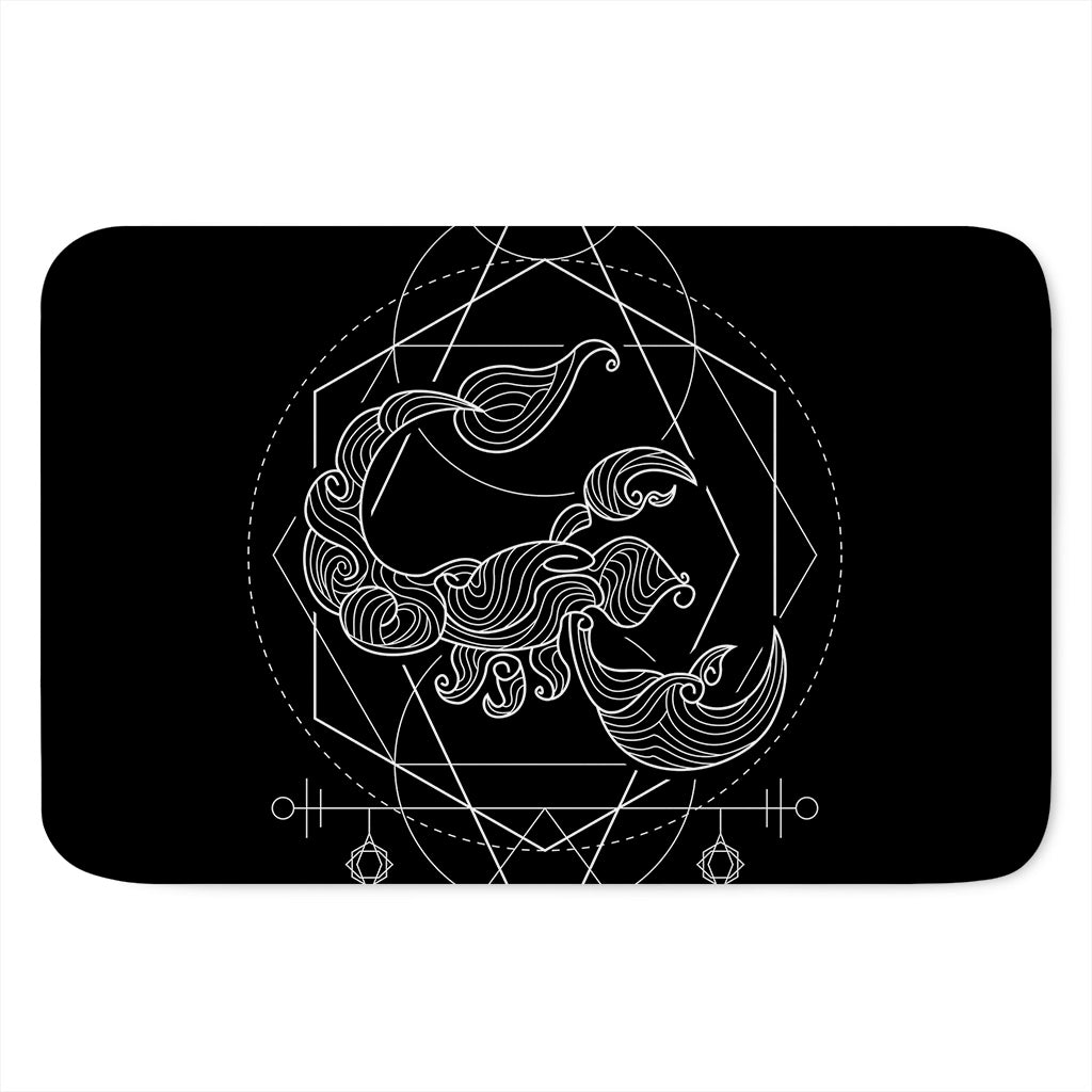 Black And White Scorpio Sign Print Indoor Door Mat