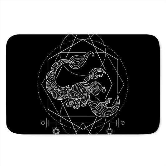 Black And White Scorpio Sign Print Indoor Door Mat