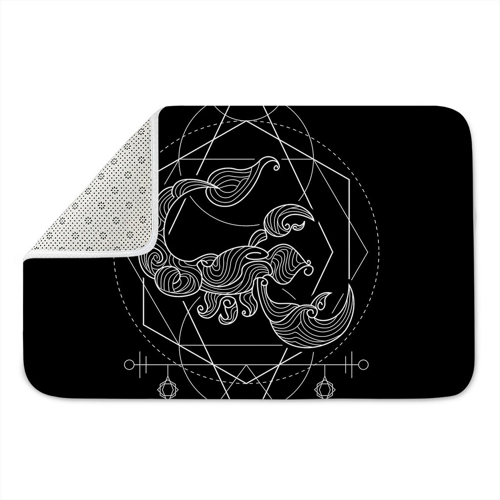 Black And White Scorpio Sign Print Indoor Door Mat