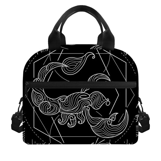 Black And White Scorpio Sign Print Insulated Lunch Bag