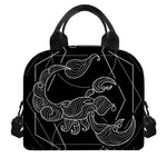 Black And White Scorpio Sign Print Insulated Lunch Bag
