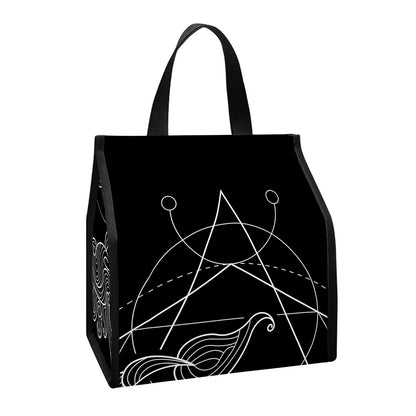 Black And White Scorpio Sign Print Insulated Lunch Tote