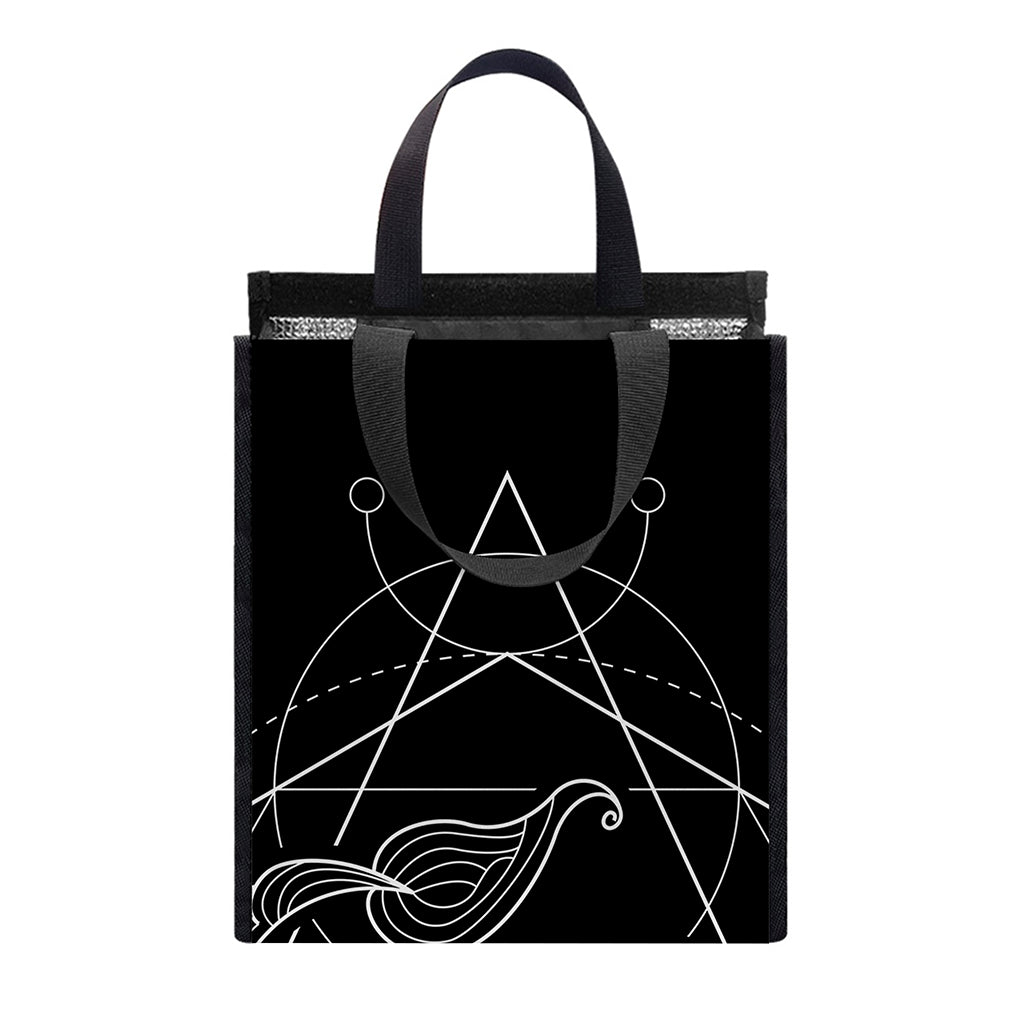 Black And White Scorpio Sign Print Insulated Lunch Tote