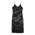 Black And White Scorpio Sign Print Jersey Midi Cami Dress