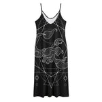 Black And White Scorpio Sign Print Jersey Midi Cami Dress