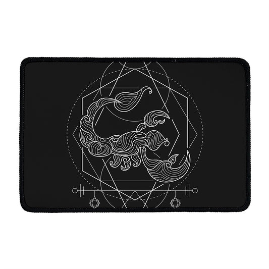 Black And White Scorpio Sign Print Kitchen Mat