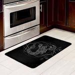 Black And White Scorpio Sign Print Kitchen Mat
