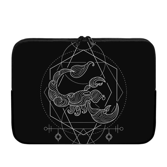 Black And White Scorpio Sign Print Laptop Sleeve