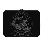 Black And White Scorpio Sign Print Laptop Sleeve