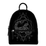 Black And White Scorpio Sign Print Leather Backpack