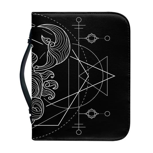 Black And White Scorpio Sign Print Leather Bible Cover
