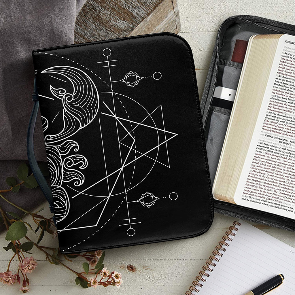 Black And White Scorpio Sign Print Leather Bible Cover