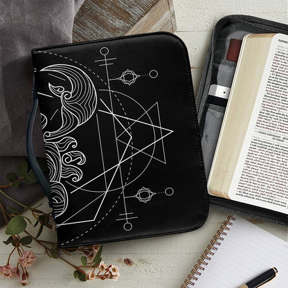 Black And White Scorpio Sign Print Leather Bible Cover