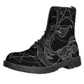 Black And White Scorpio Sign Print Lace-Up Boots