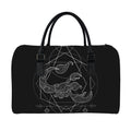 Black And White Scorpio Sign Print Leather Duffel Bag
