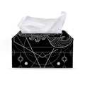 Black And White Scorpio Sign Print Leather Tissue Box Cover