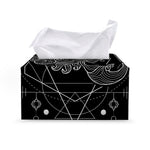 Black And White Scorpio Sign Print Leather Tissue Box Cover