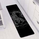 Black And White Scorpio Sign Print Long Kitchen Mat