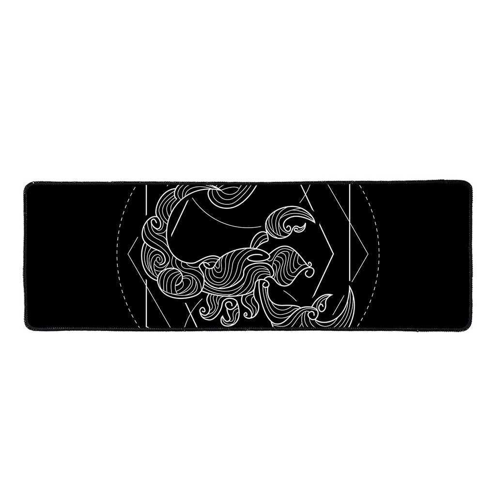 Black And White Scorpio Sign Print Long Kitchen Mat