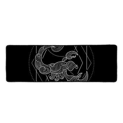Black And White Scorpio Sign Print Long Kitchen Mat
