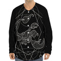 Black And White Scorpio Sign Print Long Sleeve Baseball Jersey