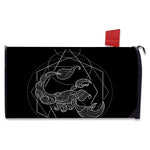 Black And White Scorpio Sign Print Mailbox Cover