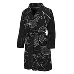 Black And White Scorpio Sign Print Men's Bathrobe