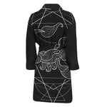 Black And White Scorpio Sign Print Men's Bathrobe