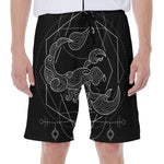 Black And White Scorpio Sign Print Men's Beach Shorts