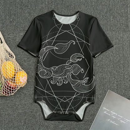 Black And White Scorpio Sign Print Men's Bodysuit