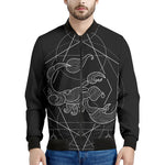 Black And White Scorpio Sign Print Men's Bomber Jacket