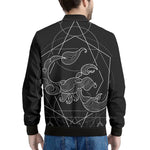 Black And White Scorpio Sign Print Men's Bomber Jacket