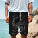 Black And White Scorpio Sign Print Men's Cargo Shorts