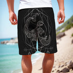Black And White Scorpio Sign Print Men's Cargo Shorts