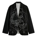 Black And White Scorpio Sign Print Men's Cotton Blazer