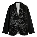Black And White Scorpio Sign Print Men's Cotton Blazer