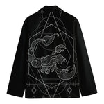 Black And White Scorpio Sign Print Men's Cotton Blazer