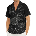 Black And White Scorpio Sign Print Men's Deep V-Neck Shirt
