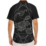 Black And White Scorpio Sign Print Men's Deep V-Neck Shirt