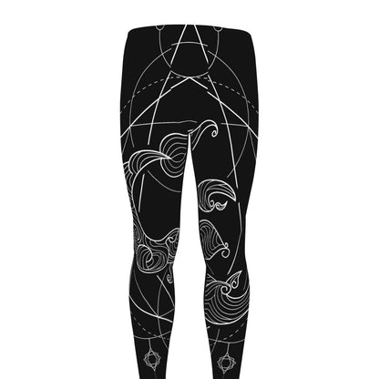 Black And White Scorpio Sign Print Men's leggings