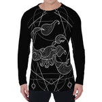 Black And White Scorpio Sign Print Men's Long Sleeve T-Shirt