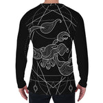 Black And White Scorpio Sign Print Men's Long Sleeve T-Shirt