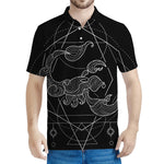 Black And White Scorpio Sign Print Men's Polo Shirt